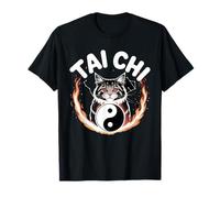 Tai Chi Gatto Yin Yang Fiore della Vita Arti Marziali Gattino Maglietta