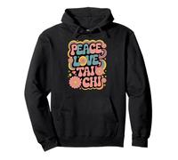 Tai Chi Practitioner 60s 70s Hippie Retro Pace Amore Tai Chi Felpa con Cappuccio