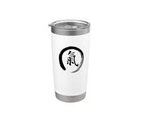 Tai Chi Principianti/Classic Qi/Chi Calligrafia Kanji Design Bicchiere termico in acciaio inox doppia parete