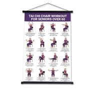 Tai Chi Sedia Tai Chi Tabella di Allenamento Sedia Tai Chi per Anziani | 16 mosse illustrate • Visione chiara a circa 1-1,5 m • Frecce di direzione e segnali di ripetizione• Guida senza schermo