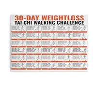 Tai Chi Walking Challenge Motivational Poster, Fitness Wall Decor for Gym, Home Office, Studio(Unframed,08X12inch(20X30cm))