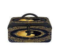 Tai Chi Yin Yang Borsa per il trucco da viaggio, portatile, impermeabile, aperta e piatta, per articoli da toeletta e cosmetici, organizer da viaggio per donne e uomini