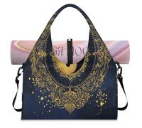 Tai Chi Yin Yang borsone sportivo con scomparto per scarpe borse da viaggio per il fine settimana borsa da cabina per palestra yoga viaggi, Colore, L, Borsone da viaggio