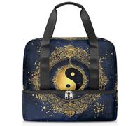 Tai Chi Yin Yang borsone sportivo per donne uomini Kirls ragazzi ragazze 21 L Weekend Pernottamento Borse Bagnato Separato Tote Bag per Viaggi Palestra Yoga, Colore, Grande, Organizer per borse