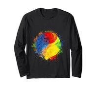 Tai Chi Yin Yang Cinque Elementi Cinese Bagua Wushu Feng Shui Maglia a Manica