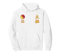 Tai Chi, Yin Yang Felpa con Cappuccio, Unisex per Adulti, Bianco, M