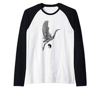 Tai Chi Yin Yang schizzo di gru Maglia con Maniche Raglan