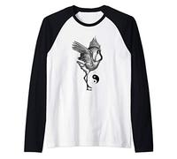 Tai Chi Yin Yang schizzo di gru Maglia con Maniche Raglan