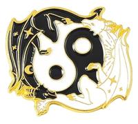 Tai Chi Yin Yang - Spilla a forma di gatto, pesce, lupo, volpe, Klein, Metallo non prezioso