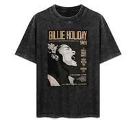 TAI DU Billie Holiday Retro Style Concert Men's T-Shirt Black Unisex Mens Tees M