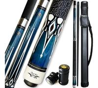 TaiBA Stecca da biliardo professionale in legno di acero canadese, composta da due parti, con custodia 1x1, punta da 13 mm, 147,3 cm, 19-20 Oz (selezionabile) - Blu, Nero, Rosso, Grigio, Verde