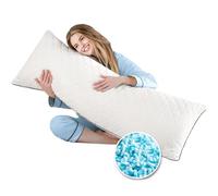 TaiBest Cuscino per il corpo per adulti, cuscino lungo in memory foam, 50 x 137 cm, supporto completo per chi dorme di lato, bianco