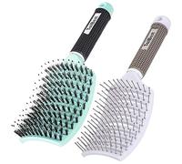 TaiBest Set di spazzole per capelli con setole di cinghiale, spazzola districante per capelli asciutti/bagnati, per capelli fini, spessi e ricci, spazzola curva e ventilata per donne, uomini o bambini