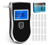 Taichaeu Etilometro Professionale con 20 bocchini - Tester Digitale per Alcool con Schermo LCD a retroilluminazione Blu per Uso Domestico Professionale