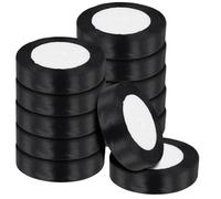 TAICHEUT 12 rotoli di nastro di raso nero da 20 mm, spessore 22 m, per confezioni regalo, decorazioni per feste di Halloween, decorazioni fai da te
