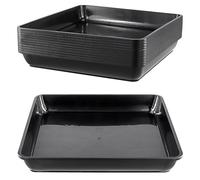 TAICHEUT 12 sottovasi quadrati neri da 25 x 25 cm, vassoi antigoccia in plastica, per interni, esterni, giardini