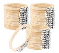 TAICHEUT 30 cerchi piccoli da ricamo in bambù da 10 cm, mini cerchi per punto croce, anelli da ricamo per arte, artigianato