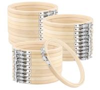 TAICHEUT 30 cerchi rotondi da ricamo da 13 cm, anelli in bambù per punto croce, cerchi rotondi in legno da ricamo per artigianato, cucito