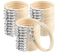 TAICHEUT 30 mini cerchi da ricamo da 7,6 cm, in bambù, 8 cm, anelli circolari per punto croce per fai da te