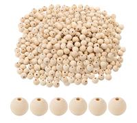 TAICHEUT 600 perline in legno naturale da 12 mm, con fori, per fai da te, creazione di gioielli, macramè, decorazioni per la casa