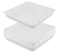 TAICHEUT Confezione da 10 sottovasi quadrati bianchi da 30,5 cm, in plastica, per interni, esterni, giardini