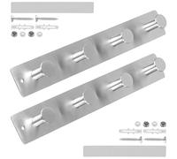 TAICHEUT Confezione da 2 ganci per porta in acciaio inox, montaggio a vite e adesivo senza trapano per asciugamani da bagno, accappatoi, vestiti da camera da letto