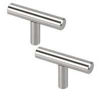 TAICHEUT Confezione da 30 maniglie a T per armadietti, 50 mm, in acciaio inox, foro singolo, per armadietti da cucina, mobili da bagno