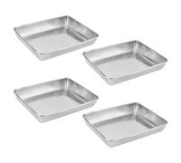 TAICHEUT Confezione da 4 teglie profonde in acciaio inox, 36,5 x 28 x 5,5 cm, teglia da forno in metallo, per cucinare, arrostire, dimensioni del fondo 31,5 x 23,5 cm