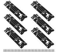 TAICHEUT Confezione da 6 bulloni a torre resistenti da 10,2 cm, colore nero, per cancelli, rinforzati con rivestimento nero, per una maggiore sicurezza su porte di capannoni, cancelli da giardino