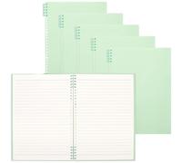 TAICHEUT Confezione da 6 quaderni a righe A4, a righe con margine, senza sbavature, fogli perforati per prendere appunti in ufficio