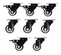 TAICHEUT Confezione da 8 ruote girevoli per carrelli pesanti, 40 mm, 4 freni e 4 senza freno per armadi, scaffali, vetrine