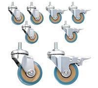 TAICHEUT Confezione da 8 ruote girevoli resistenti, 4 bloccabili e 4 non bloccanti, diametro 50 mm, con bullone M8 x 15 e cuscinetti a sfera per mobili