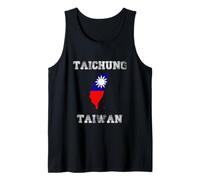Taichung Taiwan Vintage Bandiera Taiwan Mappa Design Canotta
