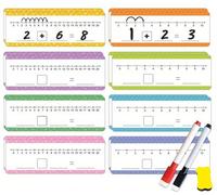 Taicols Cartoncini Cancellabili a Secco con Linea Numerica,Gioco Di Manipolazione Matematica E Lavagnetta Cancellabile,Per L'insegnamento Quotidiano