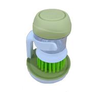 Taicols Spazzola per Pulizia Erogazione Sapone 2 in 1, Spazzola per Piatti Rotonda Portatile, Spazzola per Pulizia Multifunzionale (Verde)