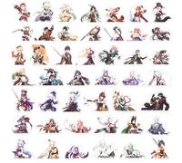 TaiCy Genshin Impact Adesivi, impermeabili e resistenti ai raggi UV, Pacchetto di adesivi anime per telefono, laptop, bottiglie, skateboard, Regali per fan (Genshin Stickers-1)