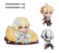 TaiCy Genshin Impact Supporto Acrilico Magnetico 2-in-1: Include 3 Personaggi e un Divano - Usabile come Supporto per Esposizione o Magnete da Frigo, Regalo da Collezione Perfetto (Aether)