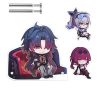 TaiCy Honkai Star Rail Supporto Acrilico Magnetico 2-in-1: Include 3 Personaggi e un Divano - Usabile come Supporto per Esposizione o Magnete da Frigo (Star-Magnetic Stand-Blade)