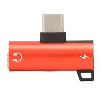 Taidda Adattatore per Caricabatterie Jack per Cuffie da Tipo C a 3,5 Mm 2 in 1 HIFI Portatile per compatibilità Universale (rosso)
