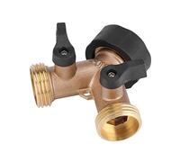 Taidda Adattatore per Rubinetto da Giardino, Connettore a 2 Vie a Forma di Y con Valvola On/off per Un Controllo Efficace dell'Acqua nel Giardinaggio Domestico (Filo Americano)