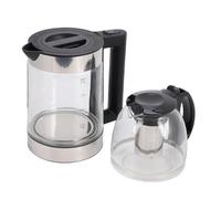 Taidda Bollitore Elettrico per tè Turco, Bollitore per tè in Vetro Borosilicato 2000 W con Infusore in Acciaio Inossidabile da 2 Litri Capacità Teiera 0,8 Litri (Spina europea)