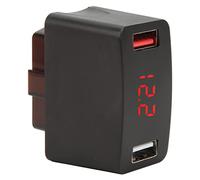 Taidda Caricatore Universale per Auto OBD Adattatore Display Digitale LED Doppio USB, Resistenza Alle Alte Temperature, Adatto per Veicoli a 12V e 24V