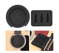 Taidda Copri Buca per Chitarra, Silenziatore in Silicone Nero per Esercitazioni Silenziose, per Chitarristi, 1 Tampone per Chitarra + Copertura per Buca (BLACK)