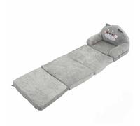 Taidda Divano Pieghevole per Bambini Adorabile Design a Fumetti Materiale Durevole per Leggere Guardare la TV Rilassarsi per Interni Ed Esterni, Grigio (Piegatura in quarti)