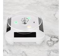 Taidda Espositore Solare Rotante per Gioielli, Luce LED Colorata per Vetrina, Bancone da Ufficio, Piattaforma Girevole Ecologica per Orologio, Telefono, Display per Pasticceria (White)
