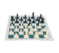 Taidda Grande Set di Scacchi in Plastica con Scacchiera Re Leggero e Durevole per Partite di Scacchi Standard Internazionali per Bambini e Adulti 13,4x13,4 Pollici Scacchiera Verde e Bianca