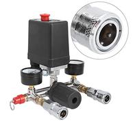 Taidda Gruppo Staffa Compressore D'aria Collettore Valvola Pressostato di Controllo Pressione di Alta qualità per, Doppi Manometri Comoda Regolazione, Aspetto Stabile per Uso a Lungo Termine per i