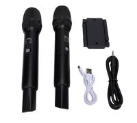 Taidda Microfonico Wireless, Set Doppio Microfono Karaoke UHF con Ricevitore Ricaricabile, Microfoni Dinamici per Canto, Karaoke, Matrimonio, DJ, Festa, Discorso