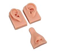 Taidda Modello di Orecchie Naso Flessibili Riutilizzabili in Silicone per L'insegnamento della Pratica del Piercing per Lezioni di Medicina Materiale in Silicone Morbido (Pelle chiara)