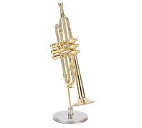Taidda Modello di Tromba Squisito Mestiere in Ottone per Scrivania o Decorazione della Sala Musica Confezione Regalo Inclusa Ornamento per Strumento Musicale Placcato in Oro 5"